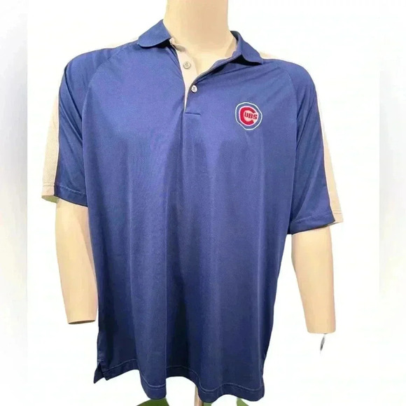 Antigua Chicago Cubs Size Large Short Sleeve Collar Polo Polyester Shirt - Picture 1 of 10